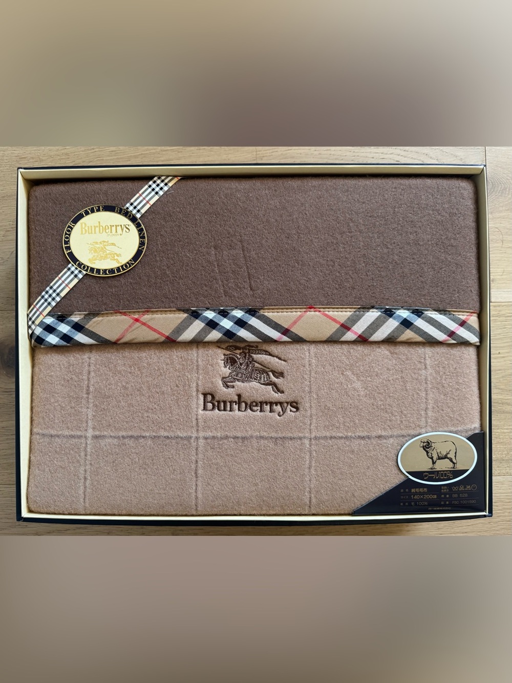 New in Box Burberrys Wool Blanket